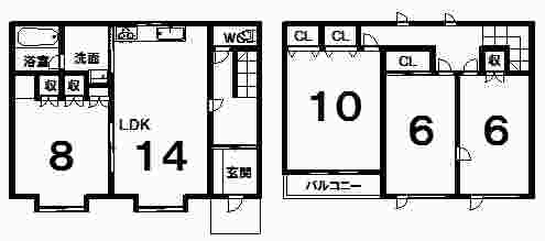 西２条南３３丁目１２貸家間取