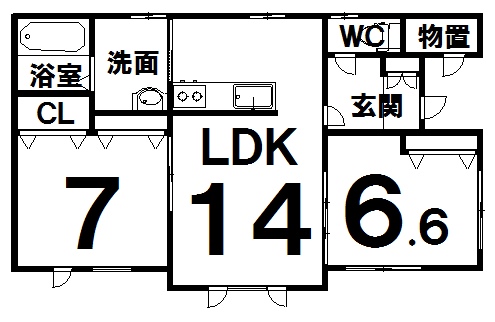 西６条南２７丁目貸家間取