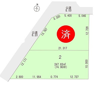【価格改定】音更町木野西通１２丁目　売土地 間取り