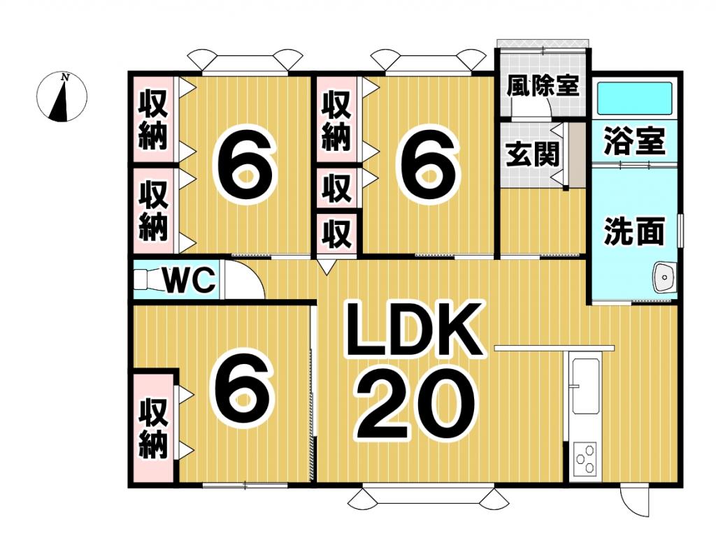 【写真追加】芽室町東１０条７丁目☆平家☆リフォーム住宅 間取り