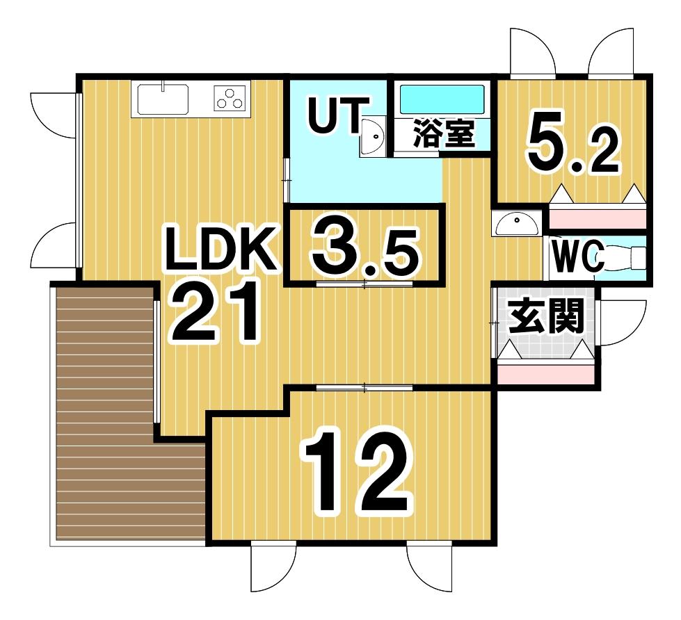 大樹町柏木町　中古平屋 間取り