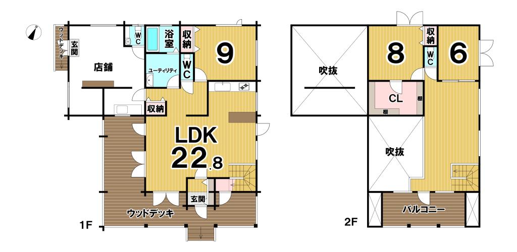※商談中※芽室町西士狩北７線　店舗付中古住宅 間取り
