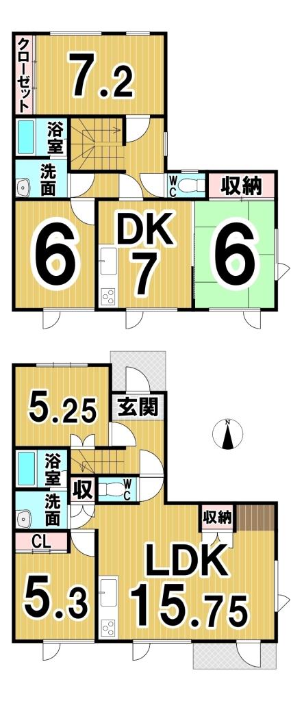 自由が丘５丁目　二世帯中古戸建 間取り
