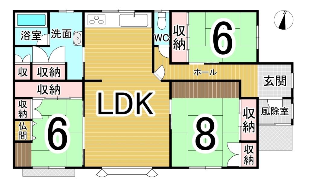 西十六条南４丁目　中古平家 間取り