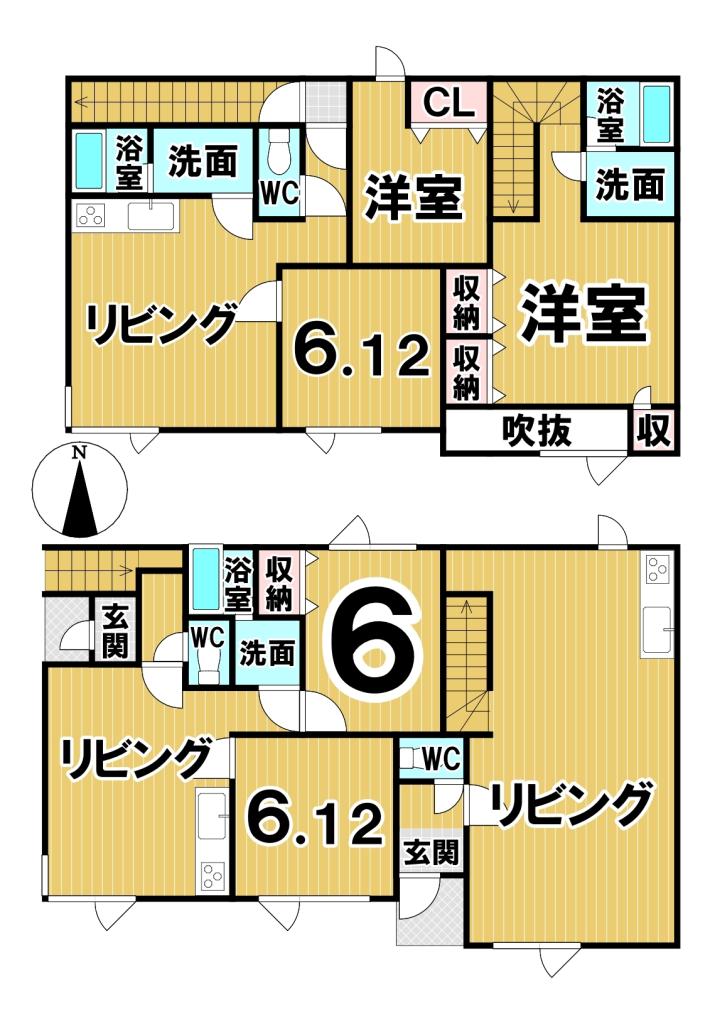 西三条南２４丁目　二世帯住宅 間取り