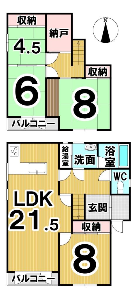 東七条南２０丁目　中古戸建 間取り