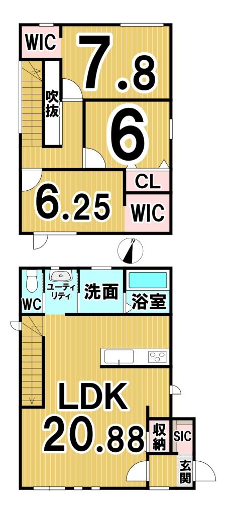 西十八条南２丁目　新築戸建 間取り