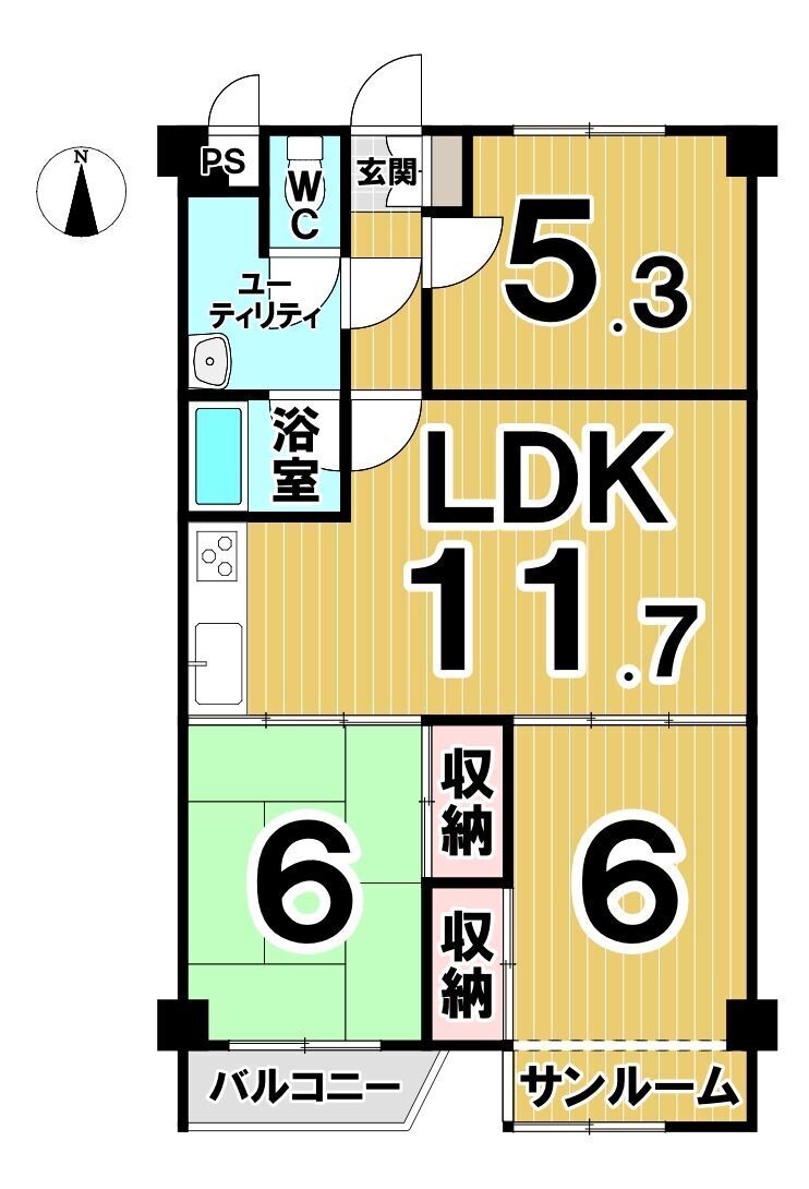 コーポリバーサイド　２０６号室 間取り