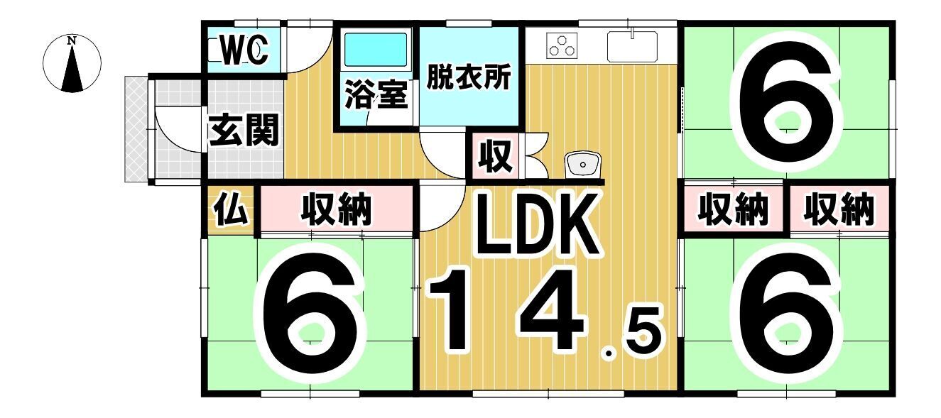 浦幌町字宝町　中古平家 間取り