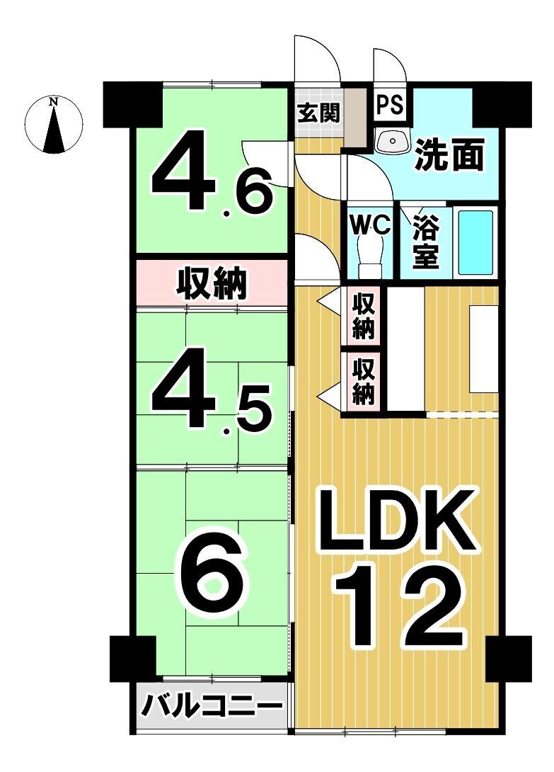 八条コーポ　３０６号室 間取り