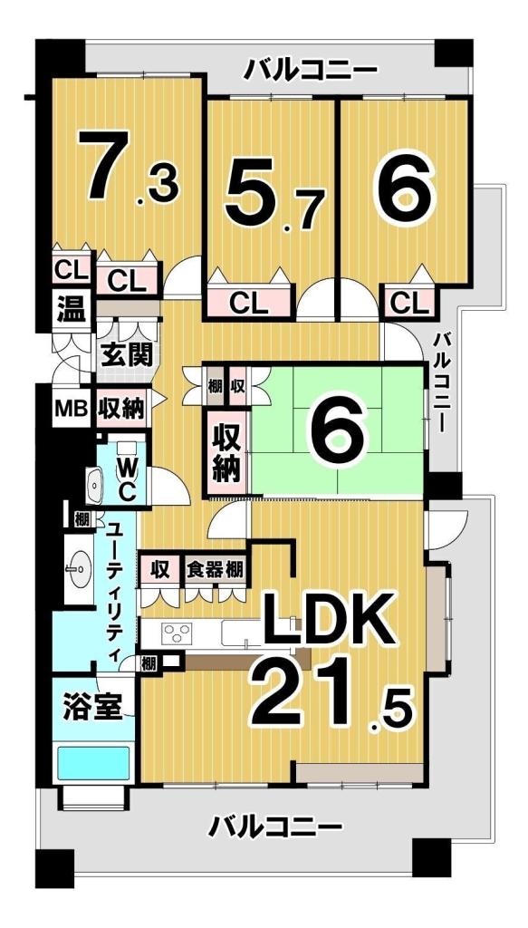 パシフィック西６条プライム　７０１号室 間取り